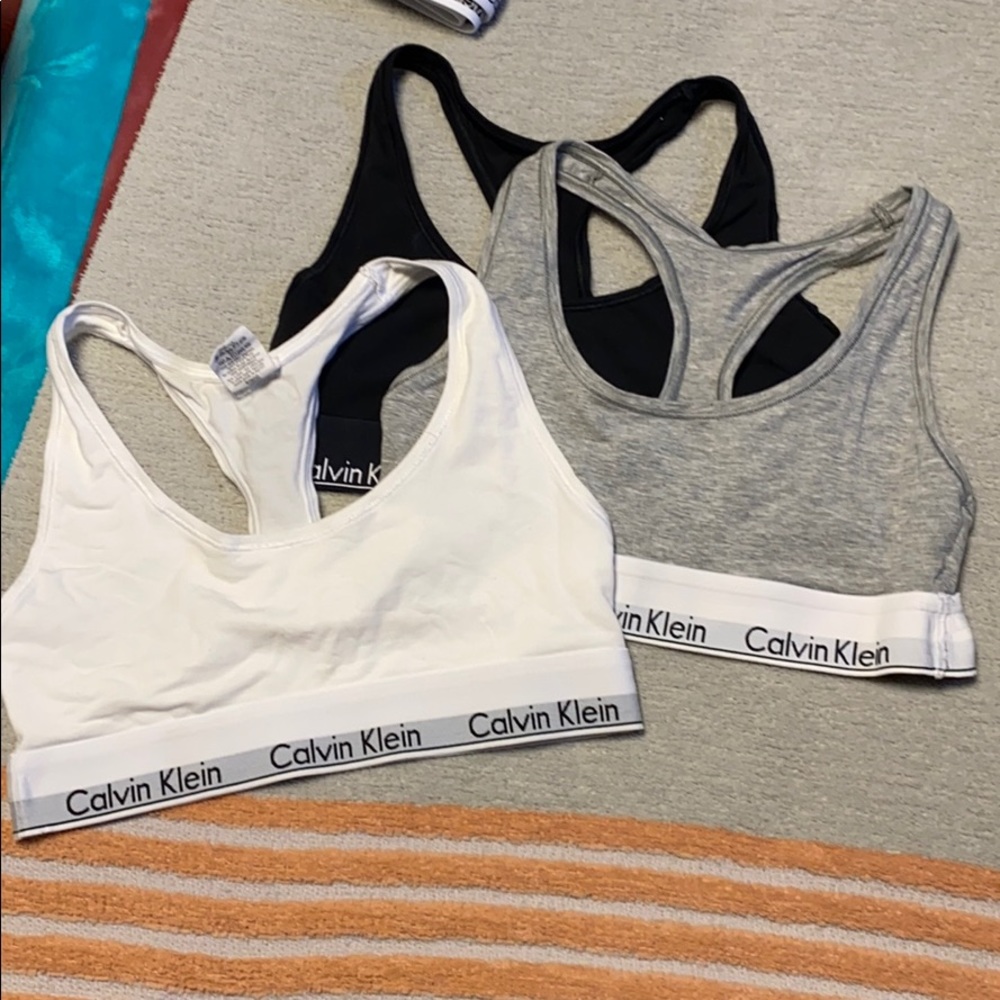 Three Calvin Klein bras